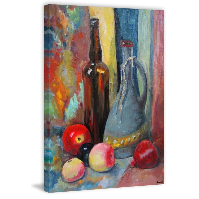 Apples and Wine Print on Wrapped Canvas