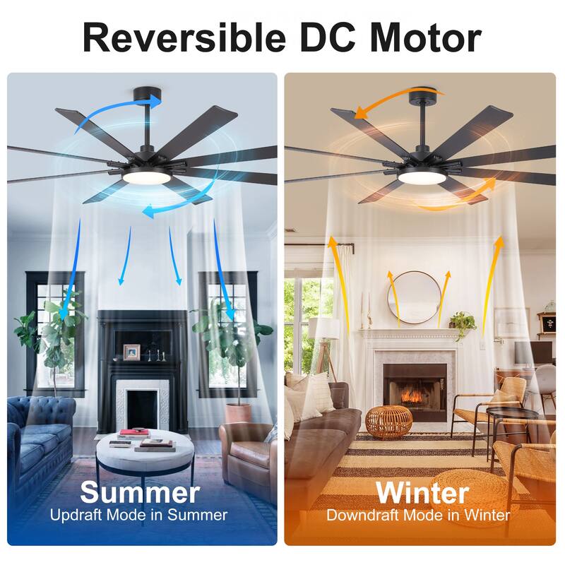 Gabriel 72 in. Indoor Black PlyWood Smart Ceiling Fan with Integrated LED, Works with Alexa/Google