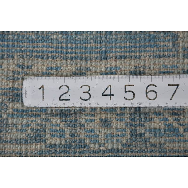 Hand Knotted Oriental 100% Wool Carpet Transitional Floral Navy Blue & Blues Oushak Runner Rug - 17' 4'' X 3' 1''