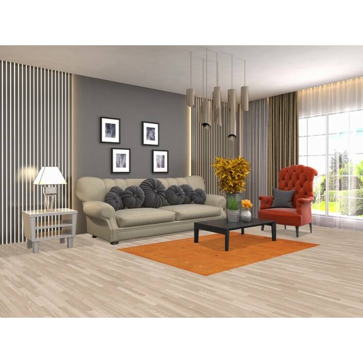 Orange Tribal Gabbeh Oriental Accent Rug Handmade Wool Carpet - 4'2"x 5'11"