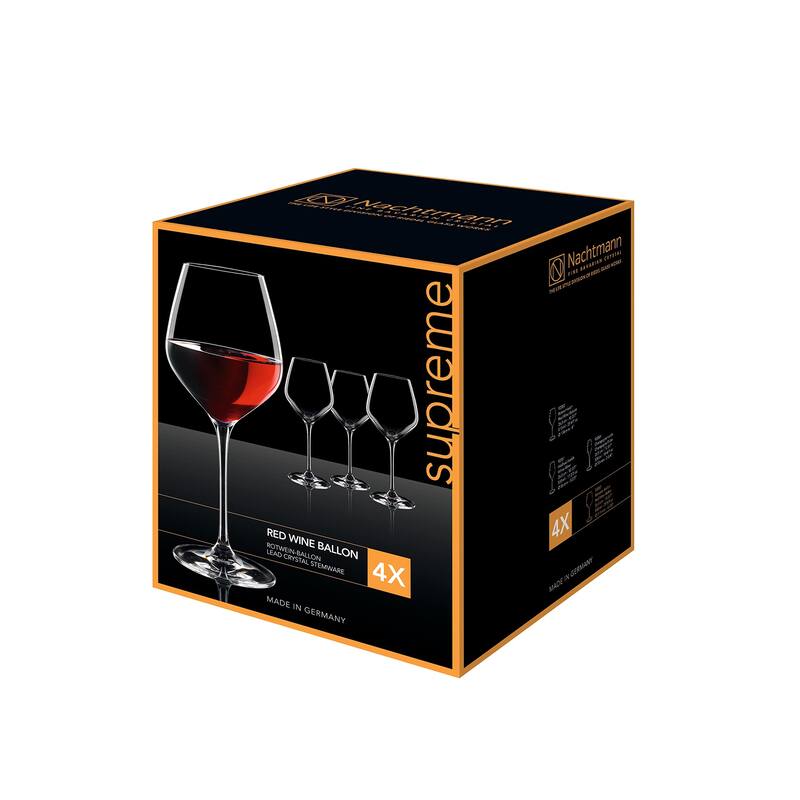 Nachtmann Set of 4 Supreme Red Wine Balloon Glasses - 28.4 oz