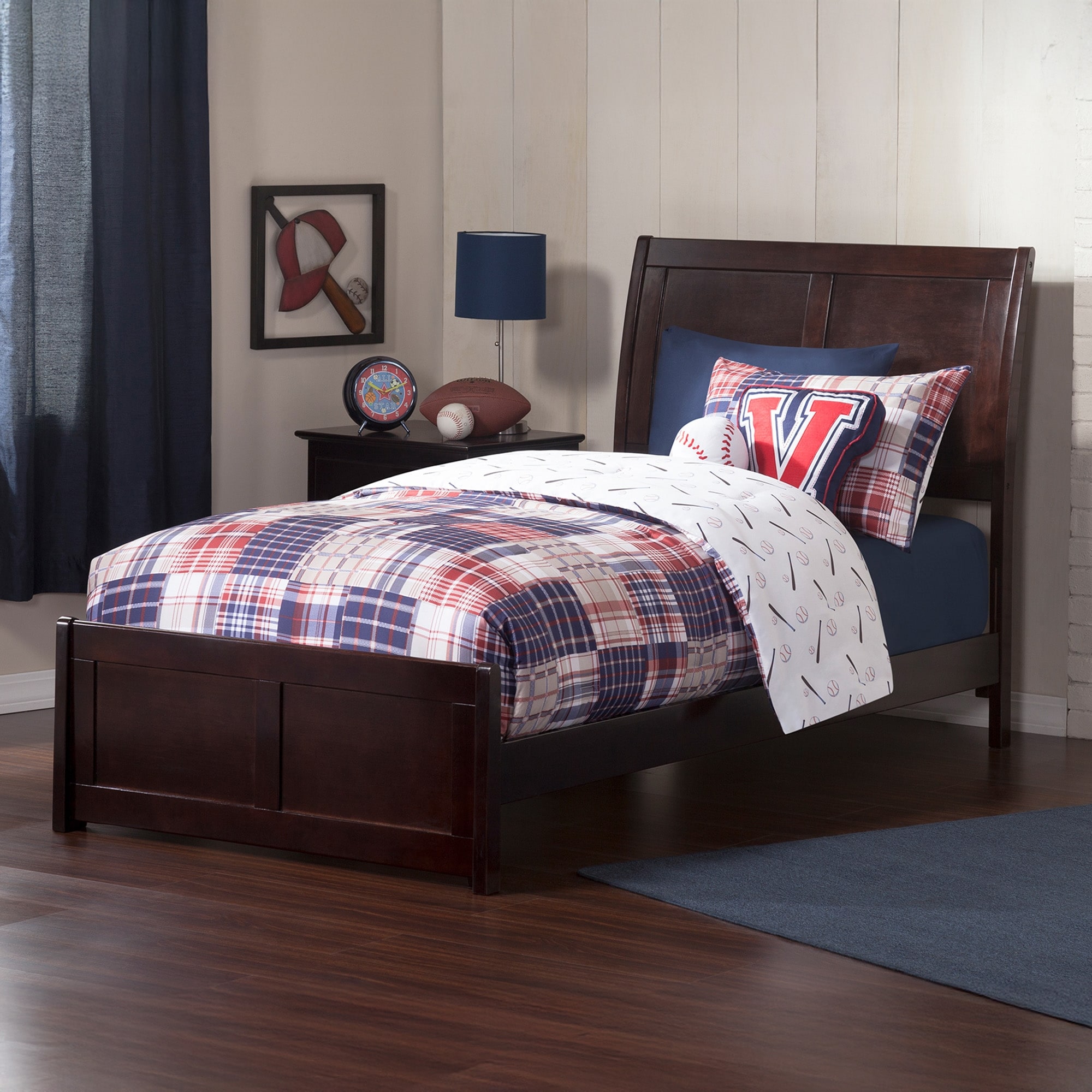Portland Twin XL Foundation Bed with Matching Footboard in Espresso