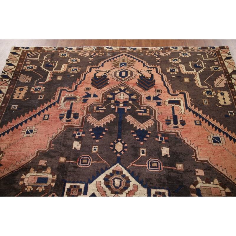 Hand Knotted Oriental 100% Wool Carpet Traditional Tribal Coral Bakhtiari Area Rug - 10' 6'' X 6' 6''