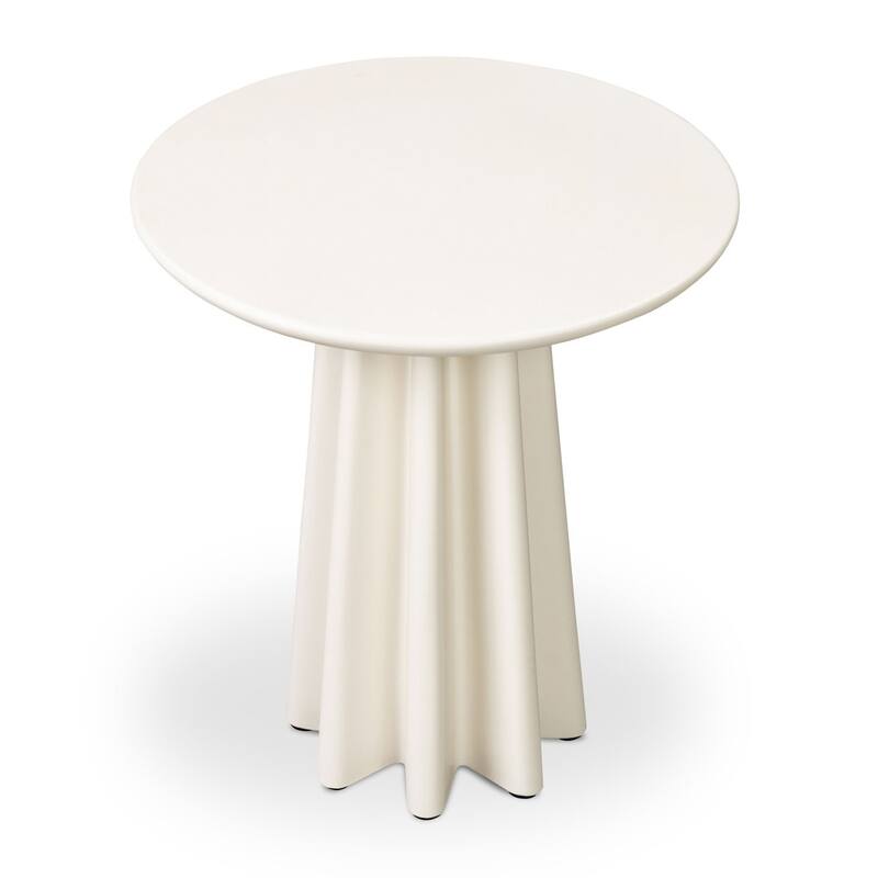 Folda Sculpted Concrete Pedestal Side Table