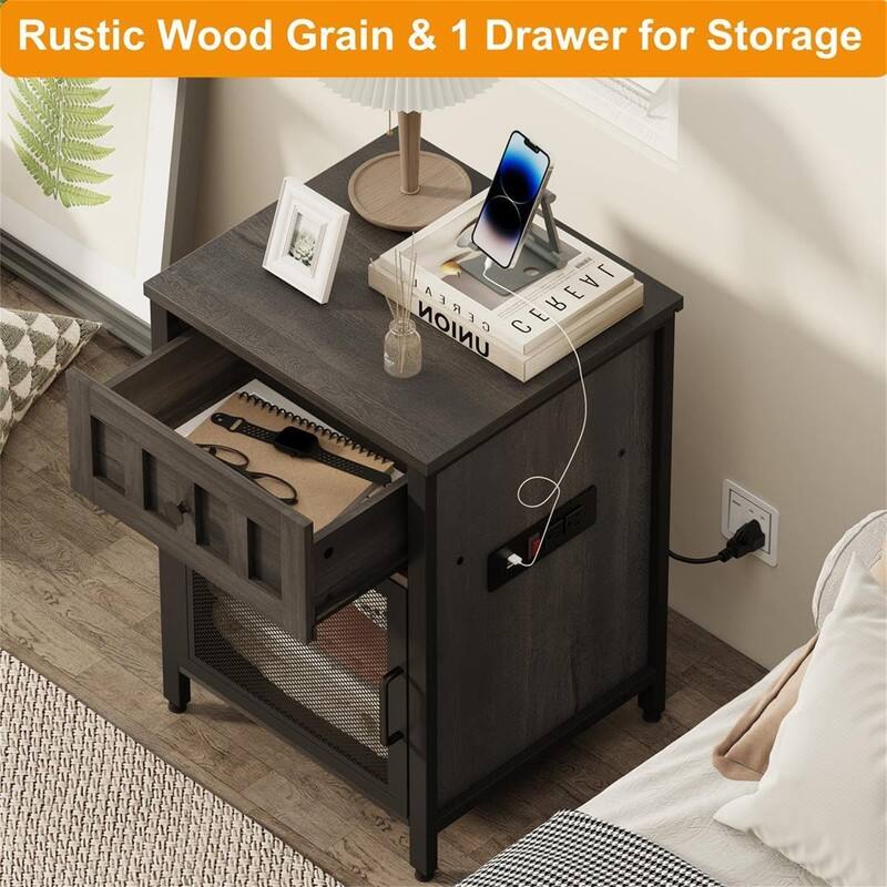 End Table with Charging Station