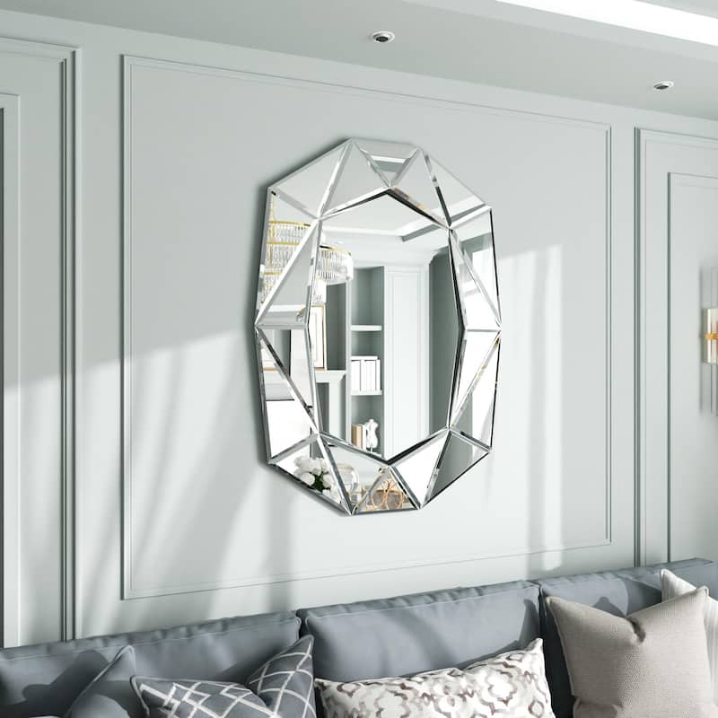 Wall Accent Mirror with Beveled Diamond Edge - 28" x 39"x 1"