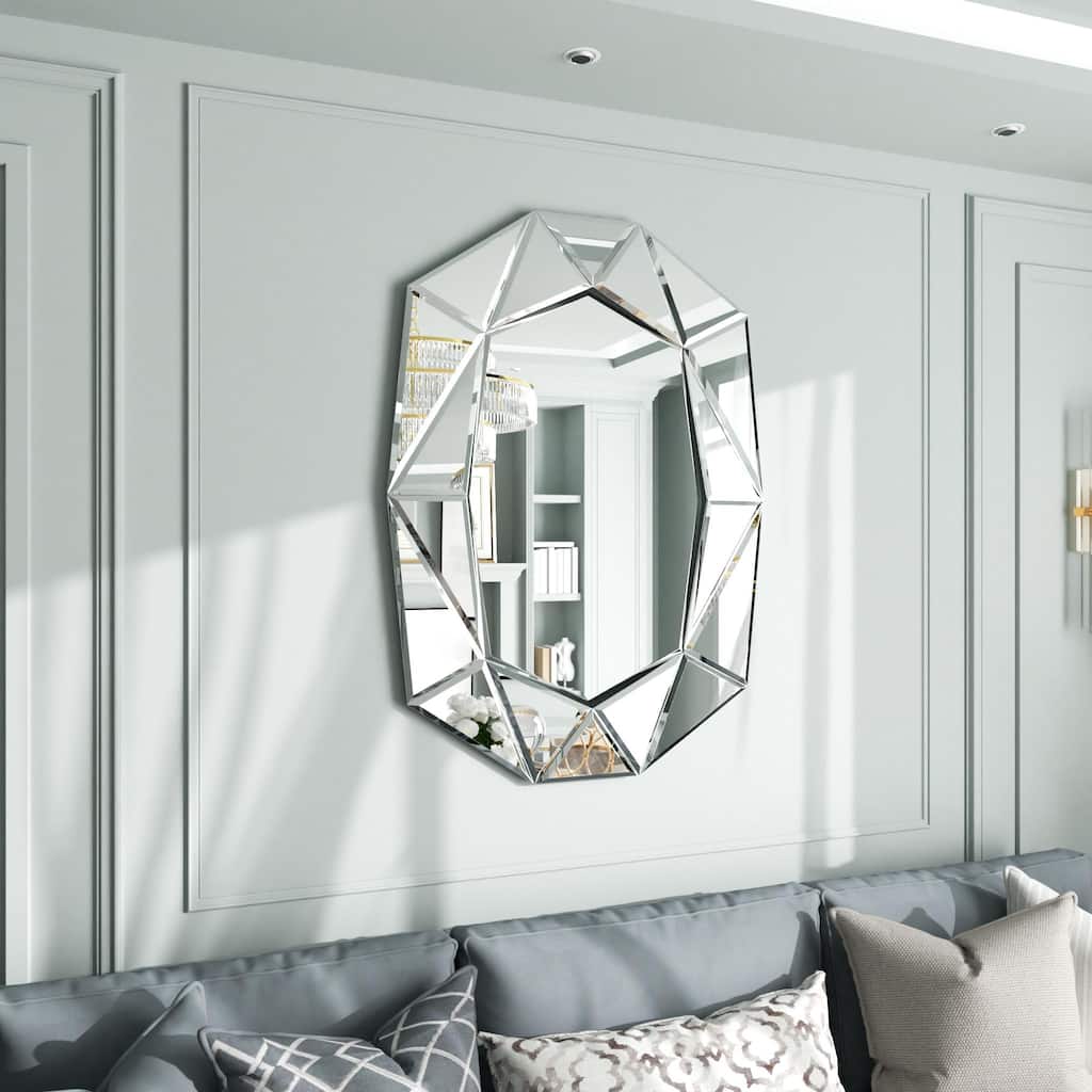 Wall Accent Mirror with Beveled Diamond Edge - 28" x 39"x 1"
