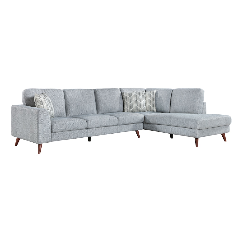 Valley Chenille 2-Piece Sectional with Right Chaise