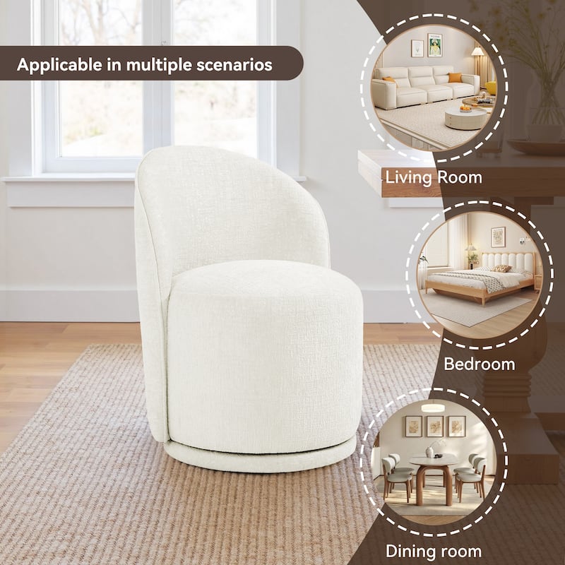 23" W Upholstered Swivel Side Chair for Dining Room, Balcony, Parlour
