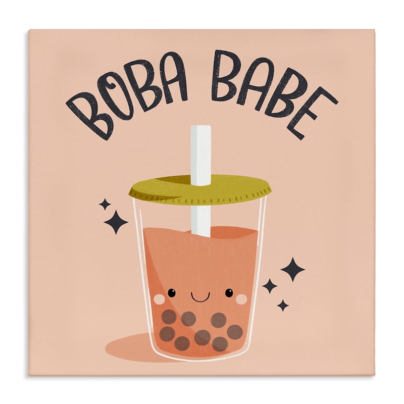 Stupell Boba Babe Bubble Tea Canvas Wall Art Design By Sarah Hickman - 24 x 24