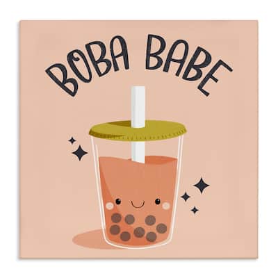 Stupell Boba Babe Bubble Tea Canvas Wall Art Design By Sarah Hickman