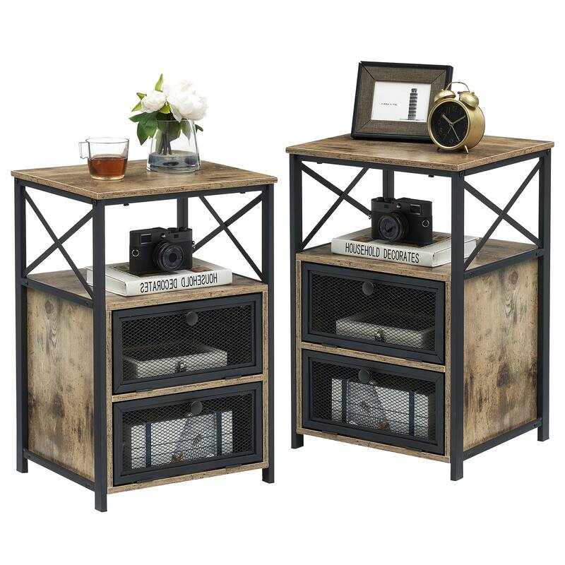 Javlergo 3 Pieces Bedroom Set Include Bed Frame & Set of 2 Nightstand