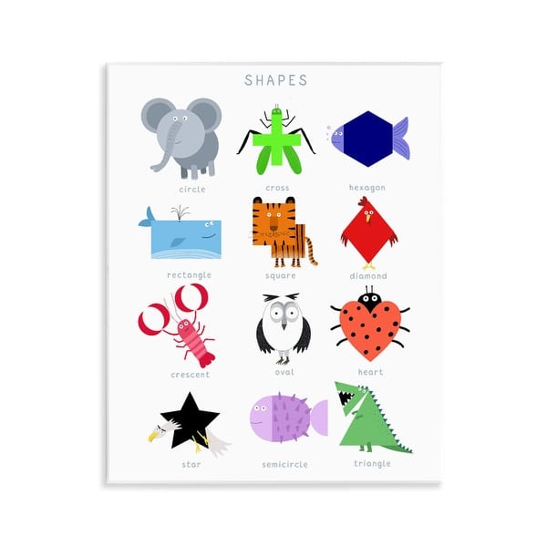 Stupell Creative Animal Shapes Chart Wall Plaque Art Design By Carla ...