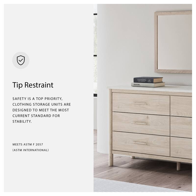 Signature Design by Ashley Cadmori Beige/White Dresser and Mirror