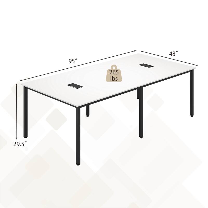 Costway 1/2 PCS 95" x 48" Large Meeting Table Seats up to 10 People 2 - See Details