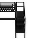 preview thumbnail 18 of 21, Full /Queen Size Metal Loft Bed with L-shaped Desk,USB,Wardrobe,LED