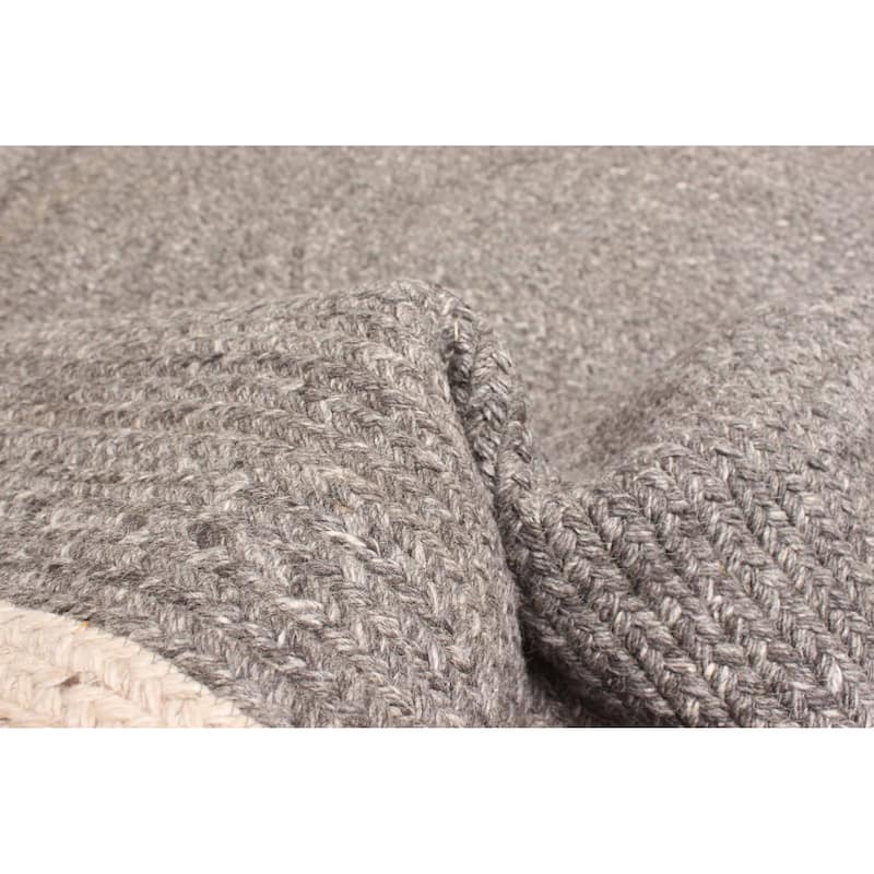 ECARPETGALLERY Braid weave Sienna Dark Grey Wool Rug - 5'3 x 7'3