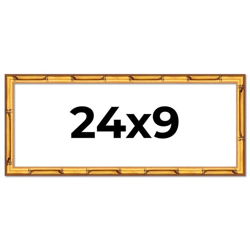 24x9 Frame Gold Bamboo Picture Frame - Complete Modern Photo Frame
