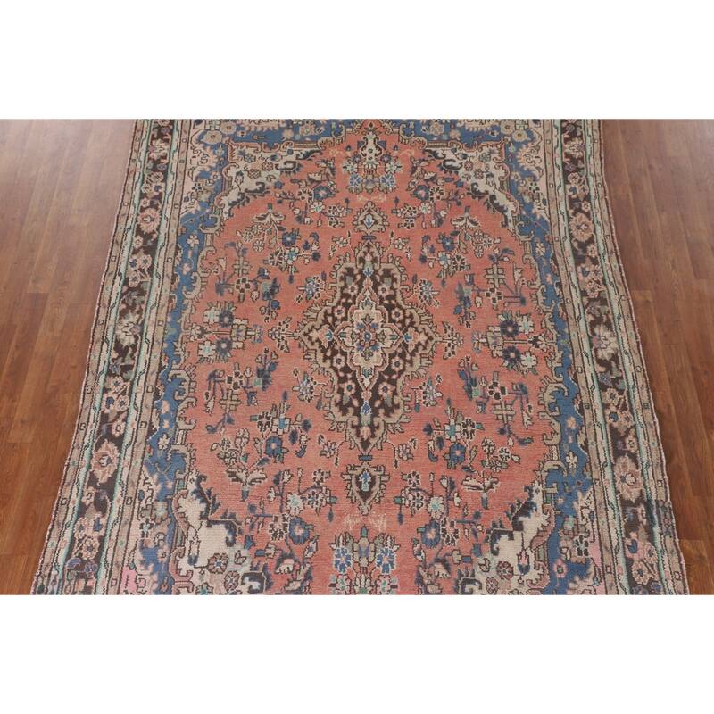 Hamedan Persian Vintage Area Rug Handmade Wool Carpet - 6'6"x 10'0"