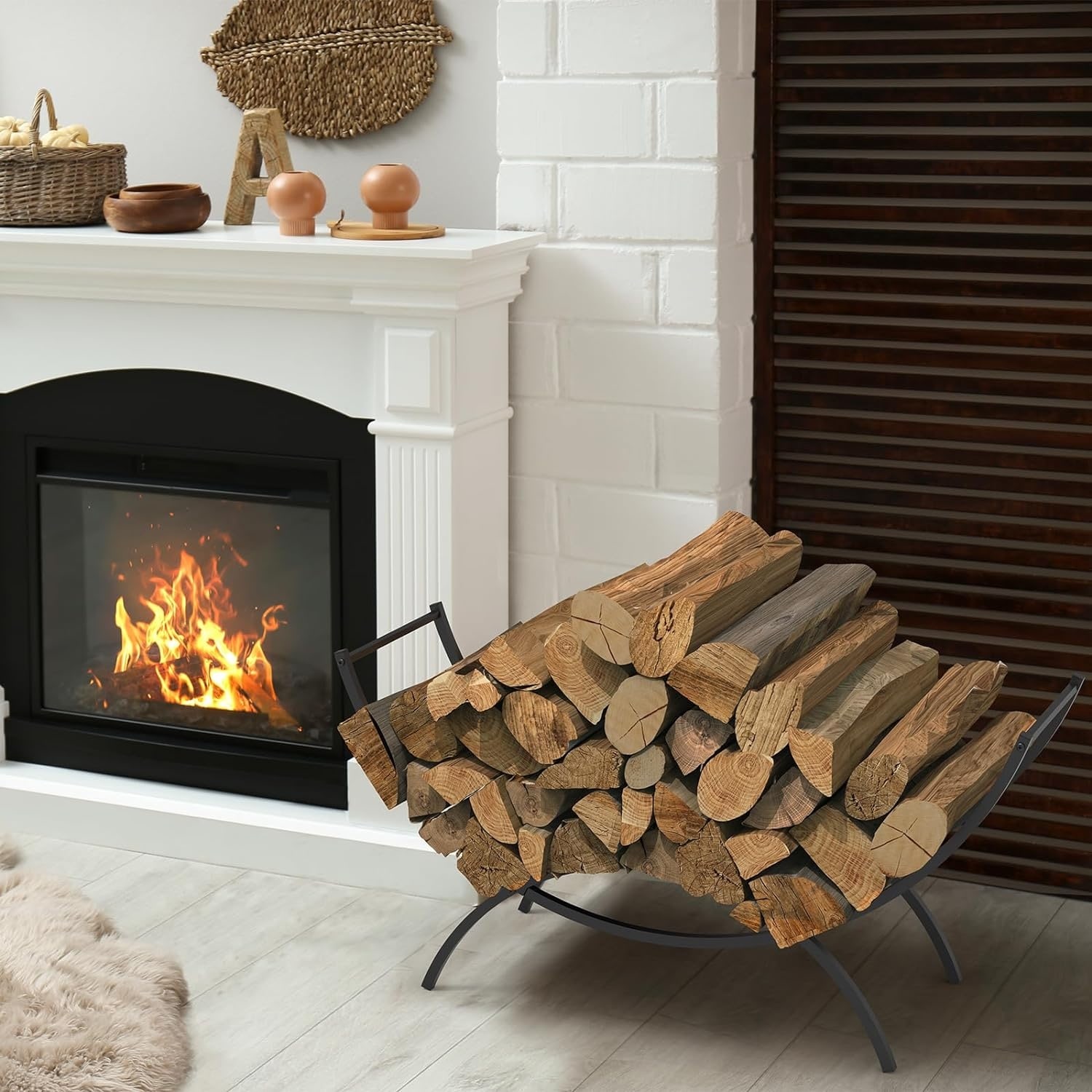Winado 6 ft Outdoor Steel Arrow Pattern Firewood Log Rack Wood Storage Holder for Fireplace Winado 6 ft Outdoor Steel Arrow Pattern Firewood Log Rack Wood Storage Holder for Fireplace