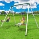 preview thumbnail 2 of 6, 9.5' Heavy Duty Tall Swing Sets for Backyard for Kids and Adults