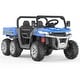 preview thumbnail 1 of 8, Lorise 24V Kids Ride on Cars with 2 Seats Battery Powered Electric Tractor - 27.16"W x 57.48"L x 25.59"H Blue
