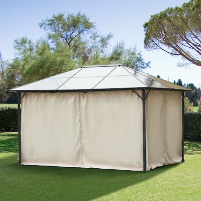 Outsunny 9.84' x 11.8' Gazebo Sidewall Set with Hooks/C-Rings