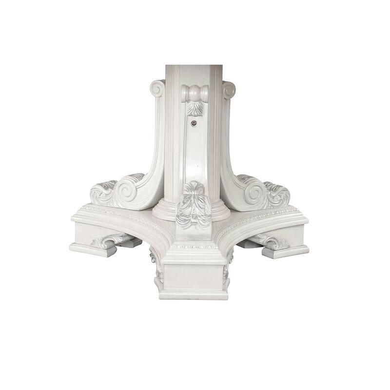 9PC Royal Ivory Finish Dining Set Extendable Table and Upholstered Chairs