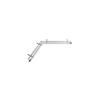Corner Window Curtain Rod - Adjustable Double Rod Set 120-170" Satin Nickel Finish - M