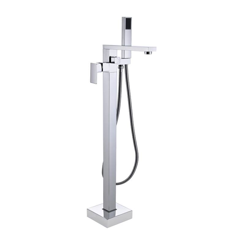 Topcraft Floor Mounted Bathtub Filler with Handheld Showerhead - Chrome