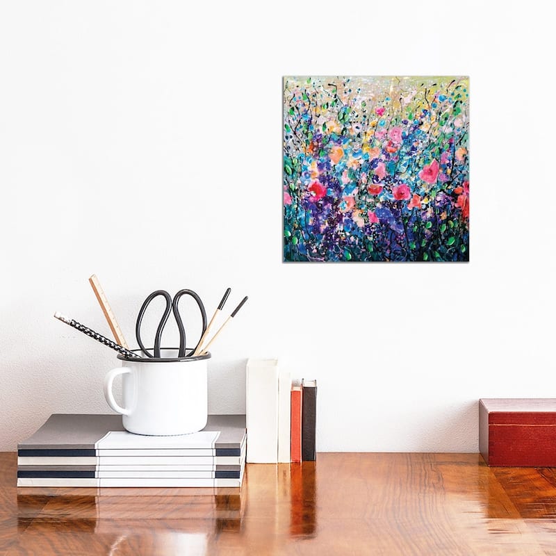 iCanvas " Colorful Flowers Painting " by OLena Art Canvas Print - 12x12x1.5