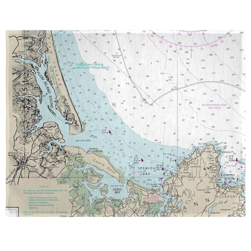 Plum Island Sound, MA Nautical Map Place Mat Set of 4