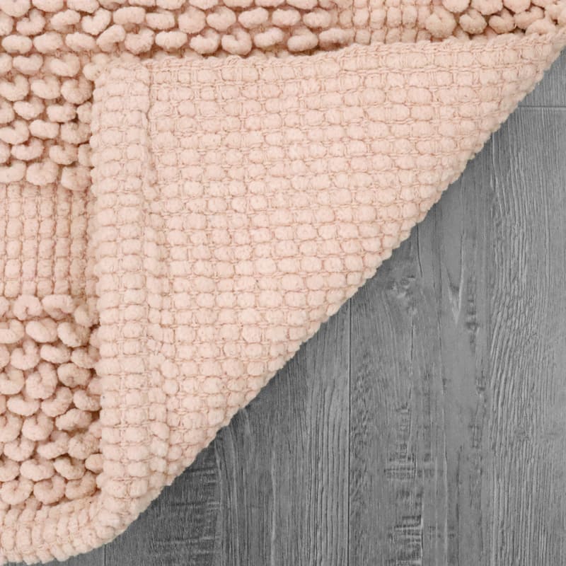 Sophie Border Ultra-plush Chenille Non-Slip Cotton Bath Mat (Set of 2)