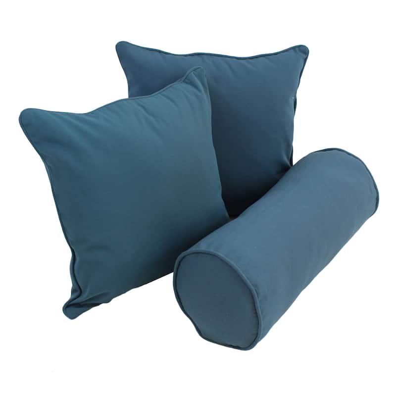 Delaney 3-Piece Twill Throw Pillow Set - Indigo