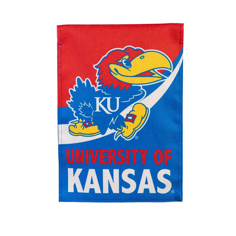 University of Kansas Burlap Flag Garden Size