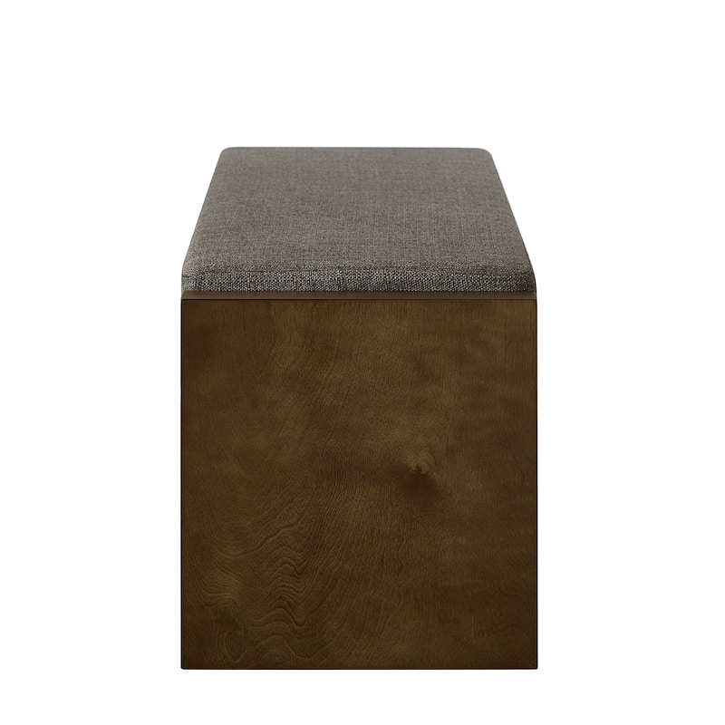 GDFStudio - Layla 47" Modern Linen Bench with Padded Seat & Shoe Rack