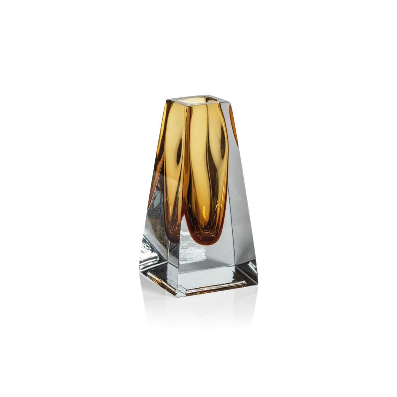 Carrara Polished Amber Glass Vase