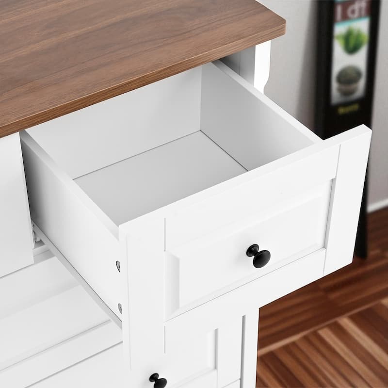 White 5 Drawer Dresser, Tall Chest of Drawers with Wide Top, Wood Storage Cabinet for Bedroom, Hallway, Office