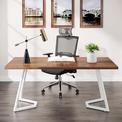 Computer Desk 55 Inches Office Table with Metal Legs for Home Office