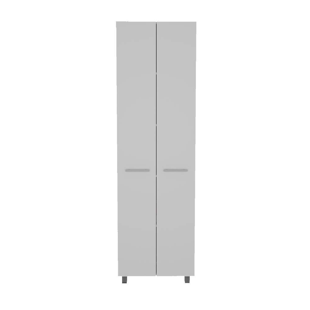 Pantry Cabinet, Five Interior Shelves, Four Legs -White