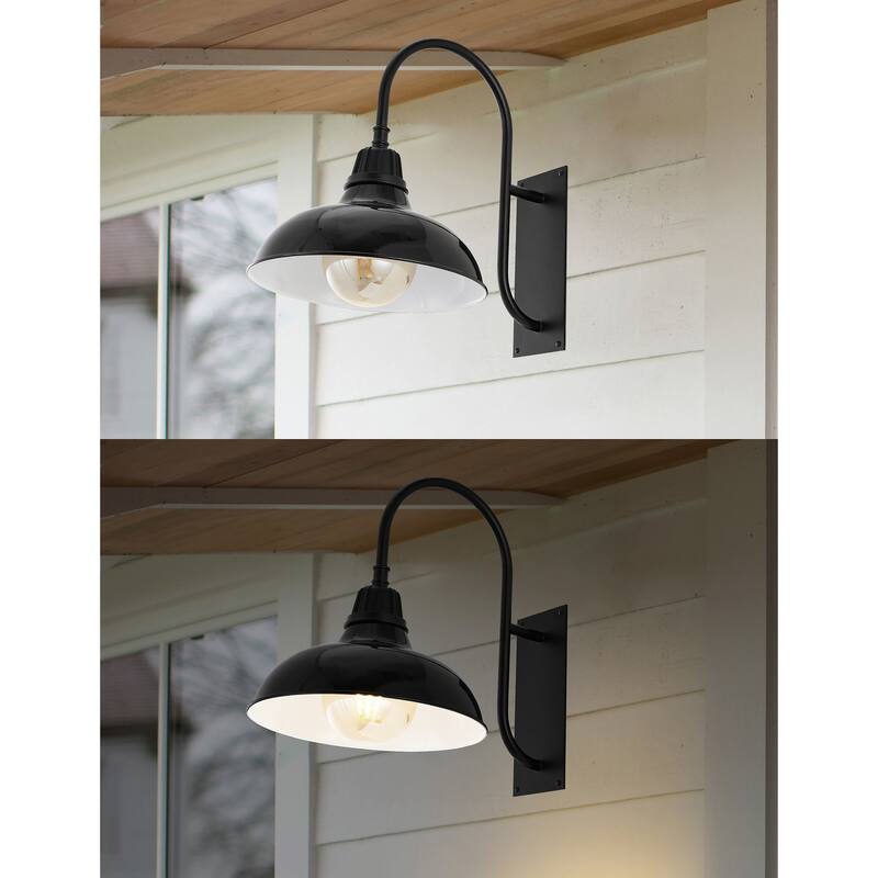 Wallace 12.25" Indoor/Outdoor LED Gooseneck Arm Sconce, By JONATHAN Y