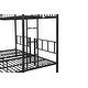 preview thumbnail 11 of 15, Modern Triple Twin Bunk Bed, Black, Sturdy Metal and Safety Guardrail