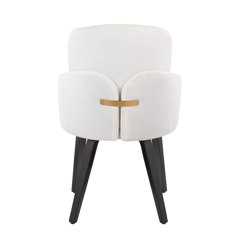 Silver Orchid Dahlia Dining Chair with Wood Legs (Set of 2)