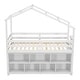 preview thumbnail 16 of 15, Twin House Loft Bed with Roof Frame, Under Bed Shelving Storage Unit, Guardrails, Ladder