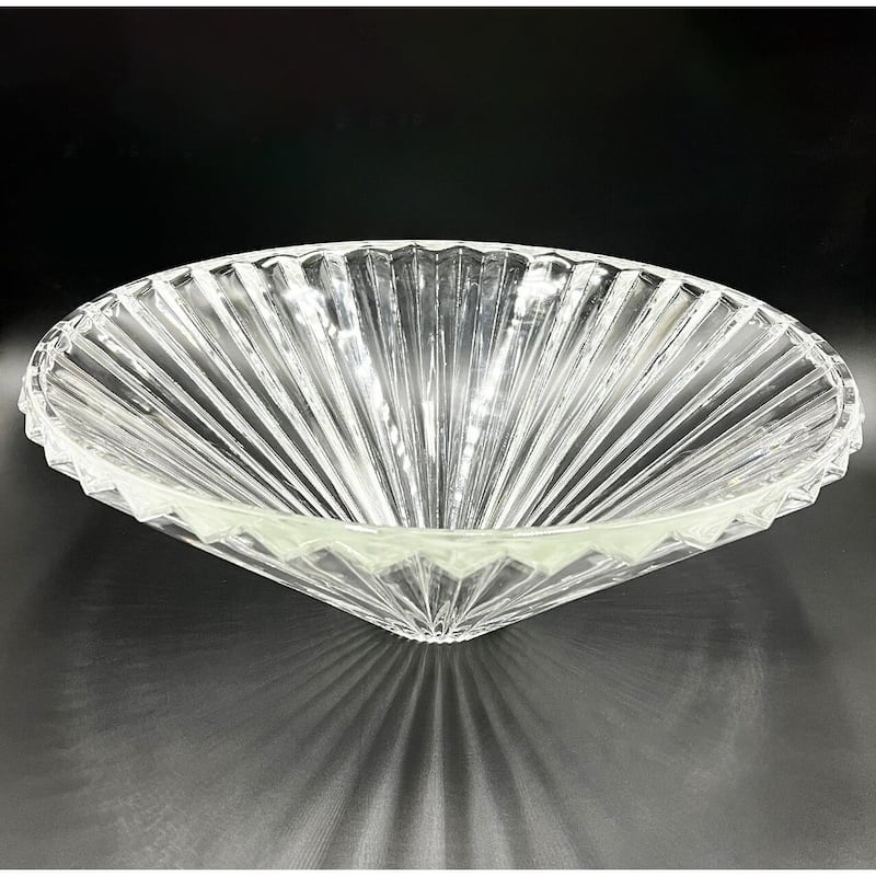 Decorative 20" Round Crystal Vessel Sinks With White Base
