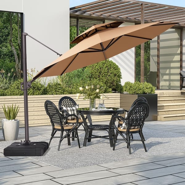11.5 ft steel cantilever tilt patio umbrella in sand Treasure Garden 11 Octagonal Outdoor (High-Perform This curved cantilever patio umbrella delivers 95 sq VredHom 11.5FT Dual Wind Vent