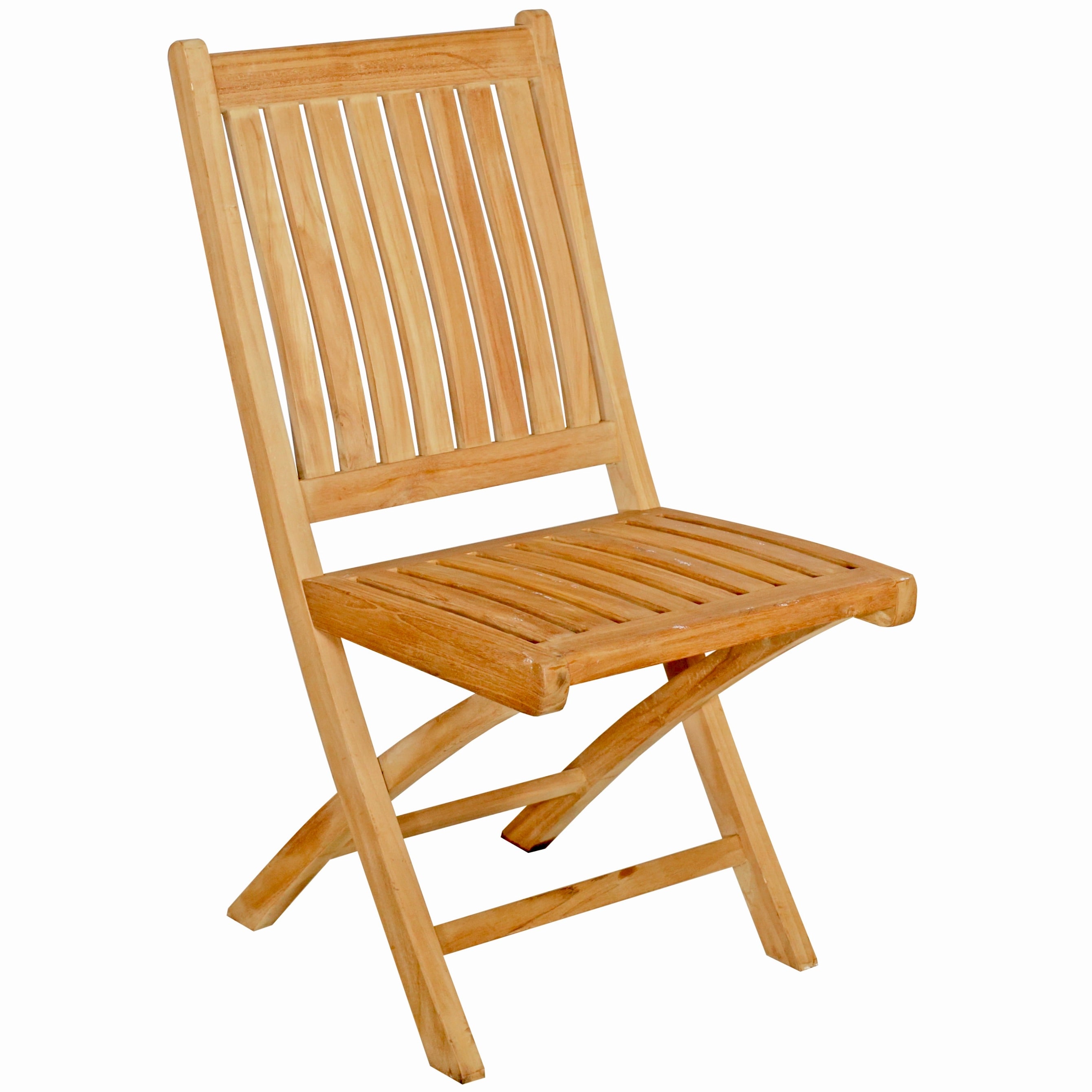 Seven Seas Teak Naples Outdoor Patio Folding Side Chair set of 2