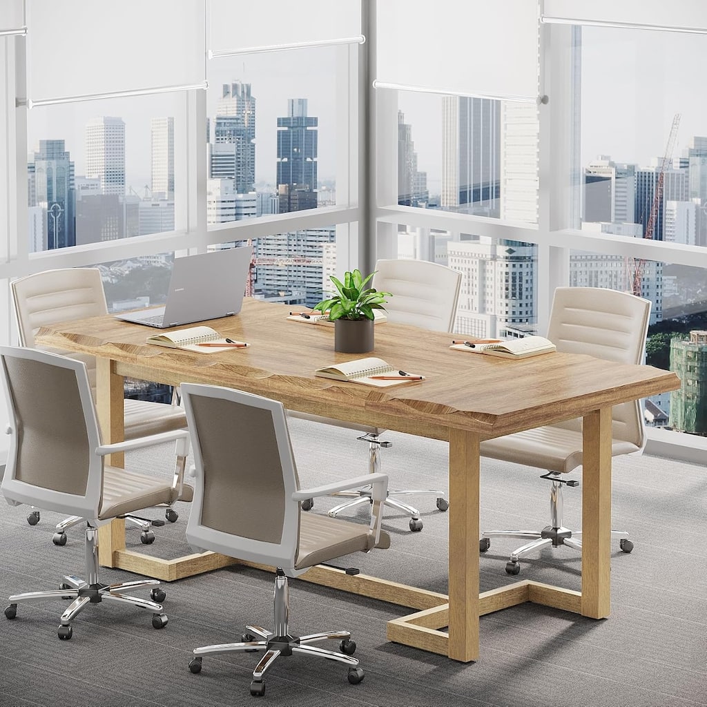 63" Rectangular Conference Table, Modern Meeting/Boardroom Desk Business Furniture for Office, Training Room