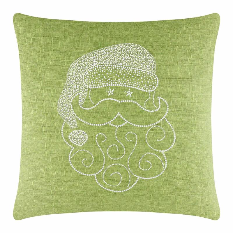 Sparkles Home Santa Rhinestone Pillow - Lime - 16 x 16