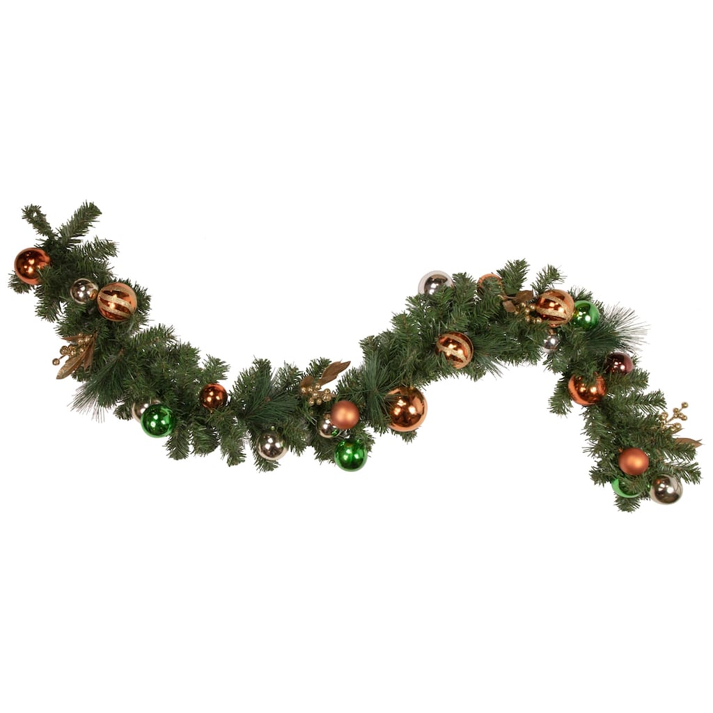 6'x12'' Green Artificial Mixed Foliage Ornaments Christmas Garl, Unlit